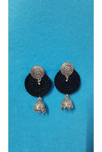 Happy Threads Crochet Earrings-Black Happy Threads Crochet Earrings-Black